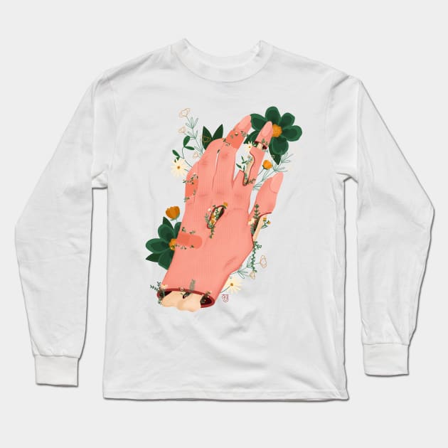 Blooming Bones Long Sleeve T-Shirt by Mayfully